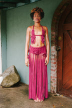 Banana Han' Bralette x Runaway Fringe Skirt Set