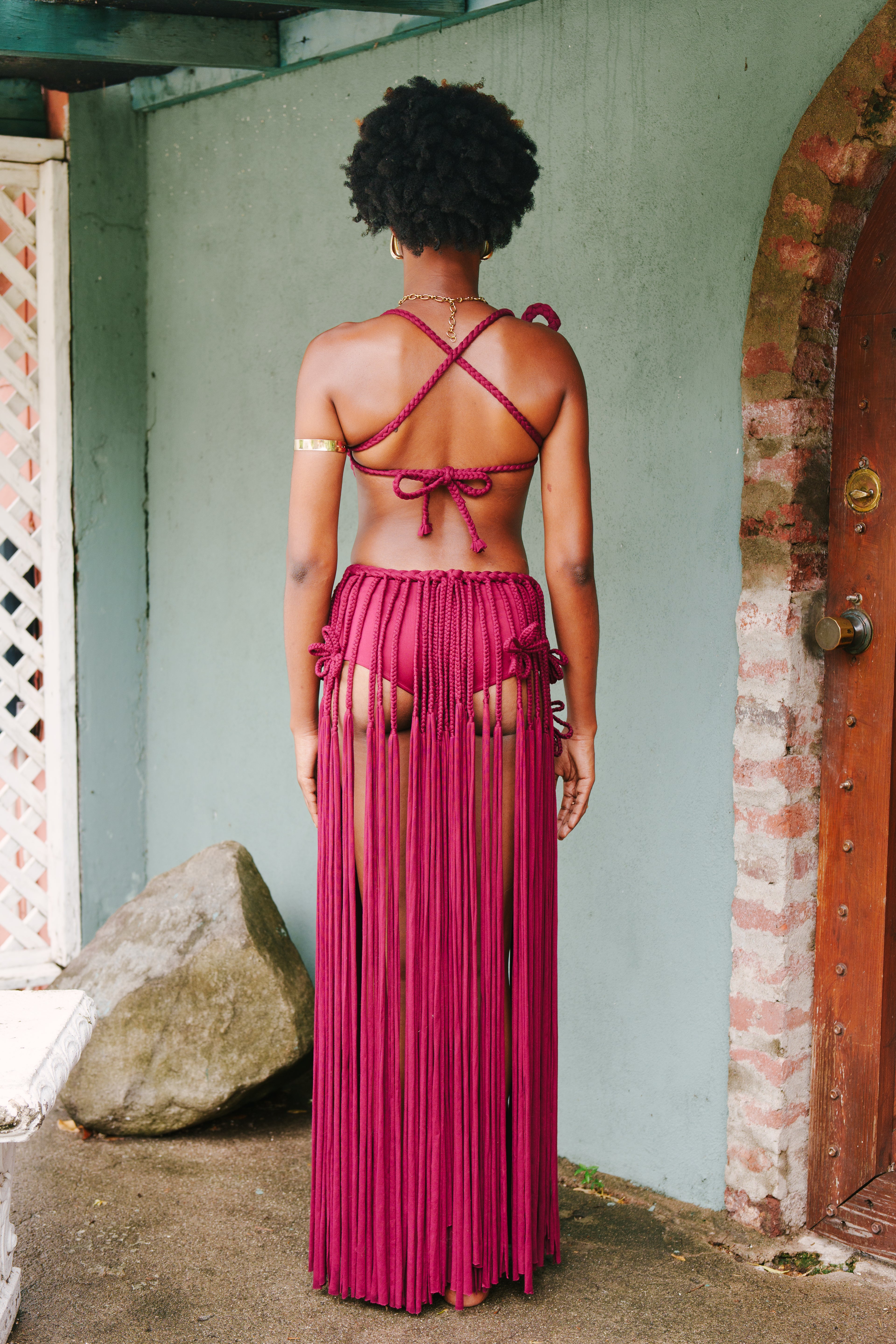 Hibiscus Chestplate X Runaway Fringe Skirt Set