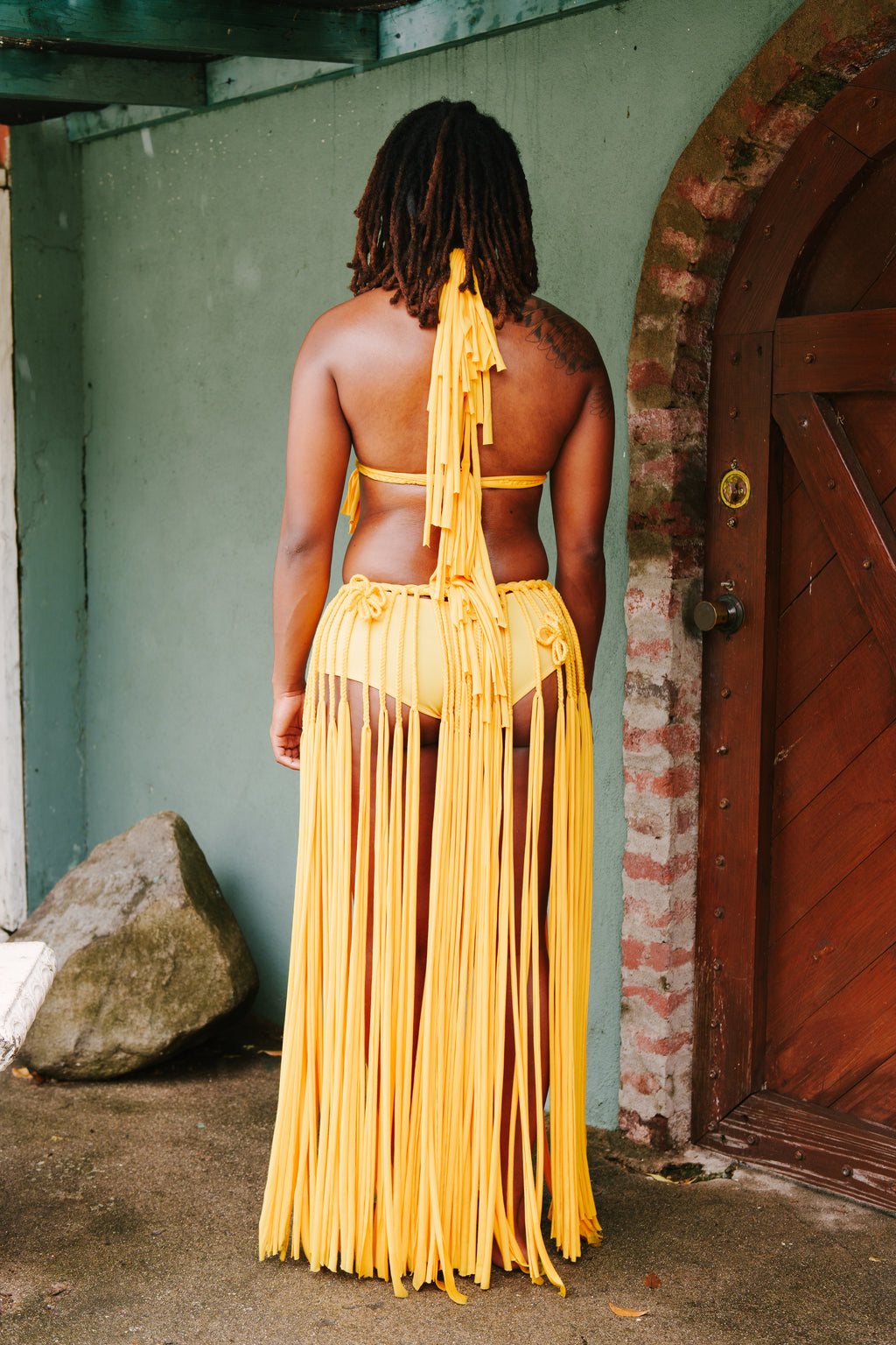 Banana Han' Bralette x Runaway Fringe Skirt Set